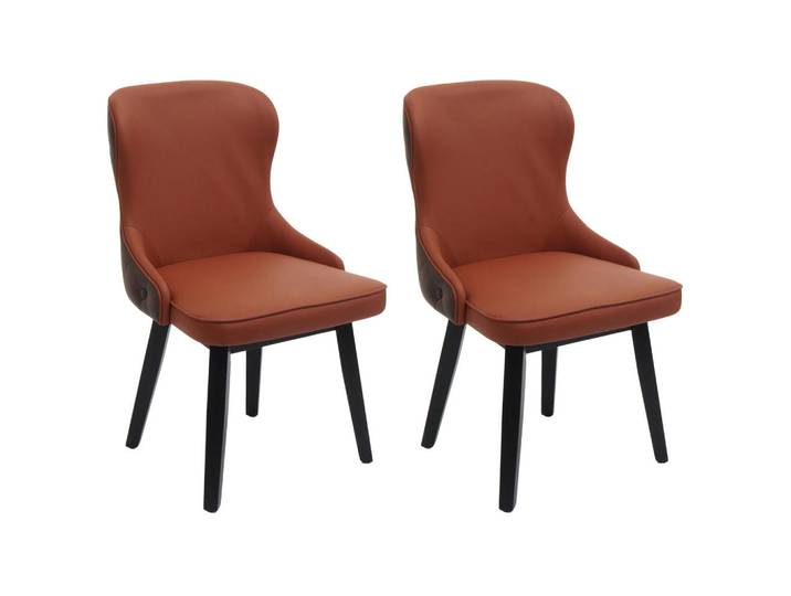 MCW Esszimmerstuhl Rotbraun, Braun 2er-Set, 53x86x53 cm, Esszimmer, Stühle