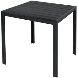 INDA-Exclusiv Non-Wood Gartentisch Aluminium anthrazit / schwarz 80x80cm