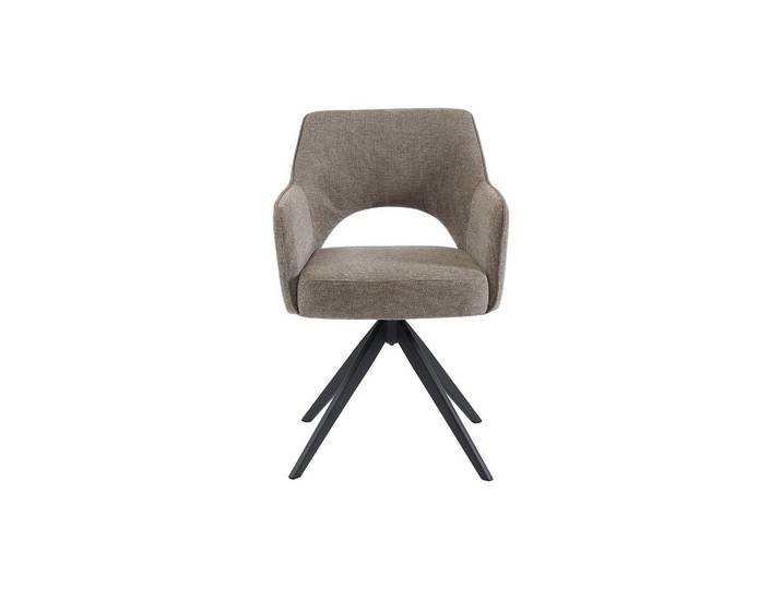 Vente-Unique Stuhl - 58 cm x 59 cm - stoff - taupe Konya, Taupe, Metall, Uni, 58x84x59 cm, Esszimmer, Stühle, Armlehnstühle