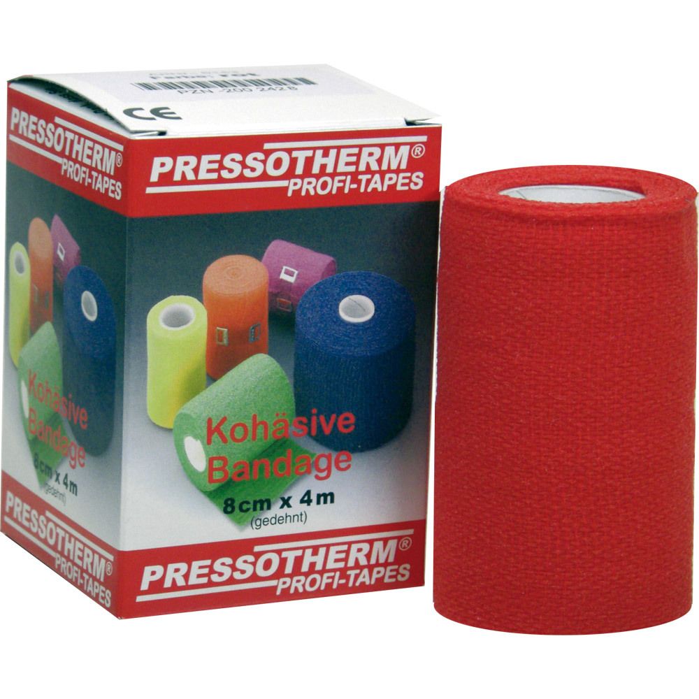 Pressotherm Kohäsive Bandage 8 cmx4 m rot 1 St Binden