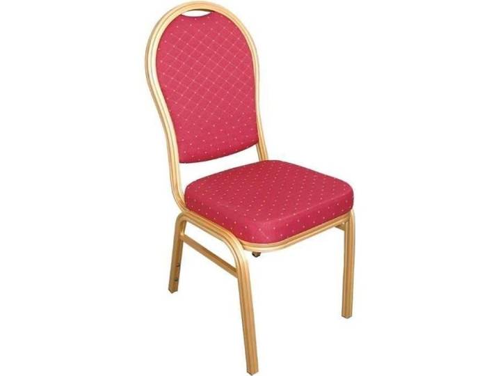 Chaise de banquet - BOLERO - Bolero - Lot de 4 - Aluminium - Tissu rouge