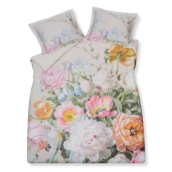 Vandyck Fleur Festive kussensloop voor volwassenen in cream tan