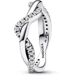 Pandora 193098C01 Damenring Funkelnde Verschlungene Welle, 52/16,6