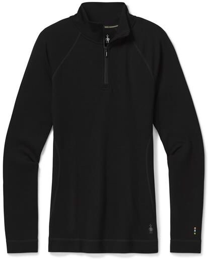 Smartwool Womens Thermal Merino Base Layer 1/4 Zip, Black