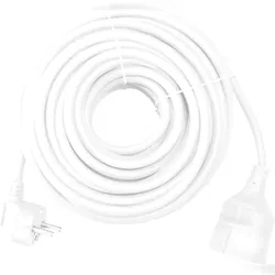 Silver Electronics Elektrisches Verlängerungskabel 3 Meter, Weiß, Kindersicher, Max. Leistung 3.500W, 250V, 3 Drähte 1,5mm2, Geerdet