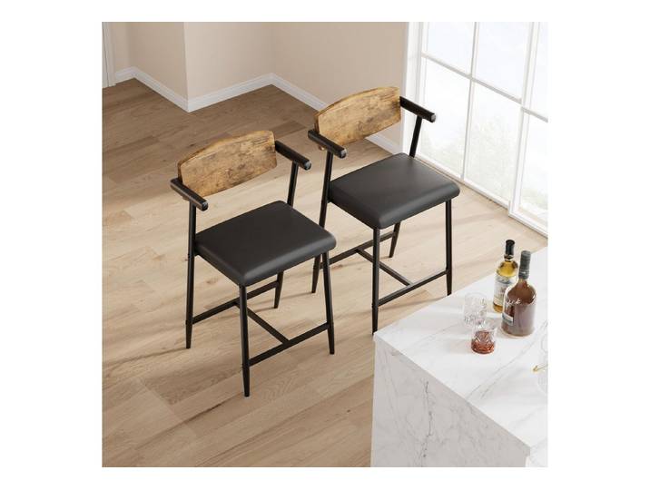 GarveeMore Barhocker Counter Höhe Bar Hocker mit Armen für Kücheninsel
