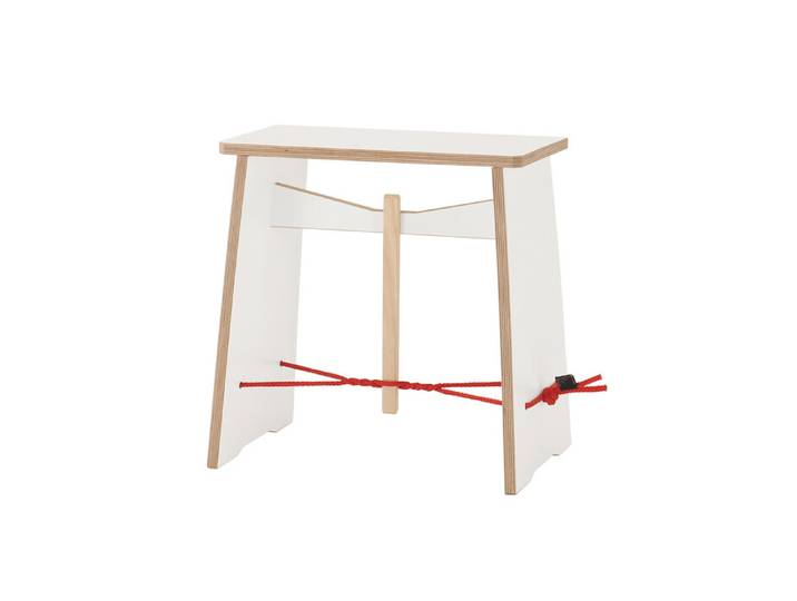 Hocker Strammer Max Nils Holger Moormann weiß, Designer Max Frommeld, 44x43x30 cm
