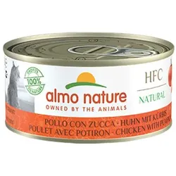 Almo Nature HFC Natural 150g Dose Katzennassfutter Sparpaket 48 x 150 Gramm Huhn mit Kürbis