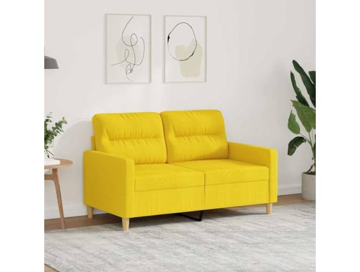 2-Sitzer Sofa 120 cm Sitzbreite Hellgelb Stoff Polstersofa für Wohnzimmer