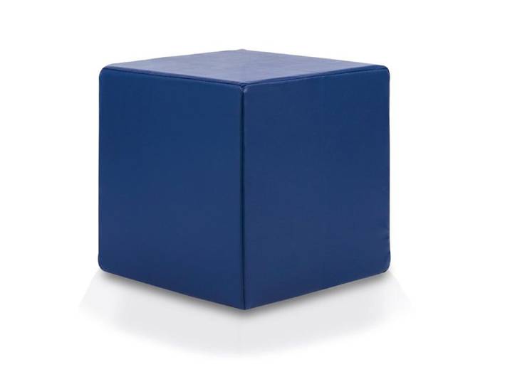 Pouf repose-pieds Block en simili cuir Déhoussable Pouf carré rembourré d'intérieur Bleu E11 Ecopuf