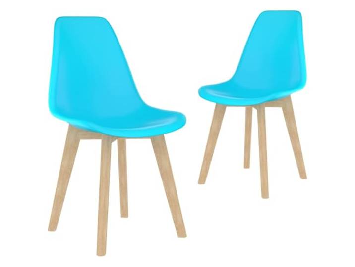 HGPOTUY Esszimmerstühle 2 STK. Blau Kunststoff Polypropylen, Buchenholzbeine, Ergonomische Rückenlehne, Leicht zu Reinigen