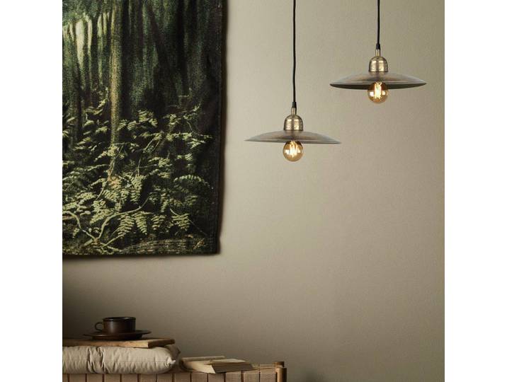 PR Home hanglamp Como, goud, Ø 28 cm, metaal, stekker Como, messing / goud, Keuken, metaal, Vintage, hanglamp