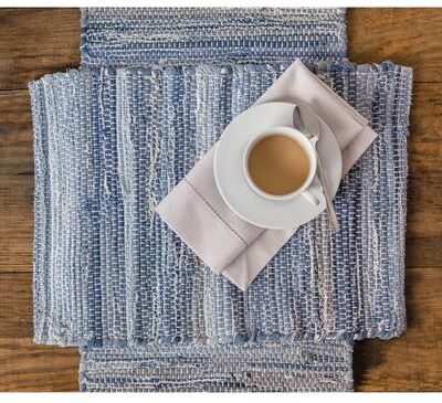 C&F Home Denim Rag Woven Placemat Set 6