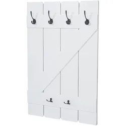 Décoshop26 - Dekorative Wandgarderobe mit 6 Haken 91 x 60 cm weiß 04_0001011