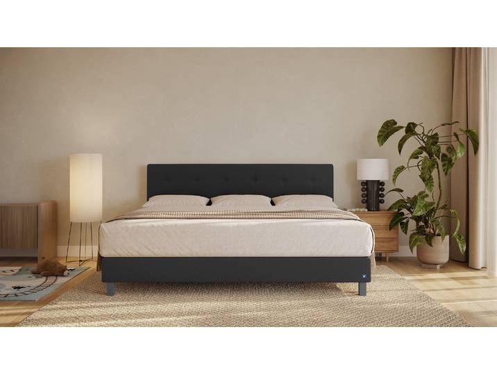 BRUNO Familienbett 240x200cm in Schwarz XXL Boxspringbett Premium mehrfach ausgezeichnet in Design & Qualität