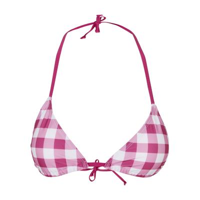 Bügel-Bikini URBAN CLASSICS "Urban Classics Damen Ladies Check Bikini", Damen, Gr. S, N-Gr, pink (brightvioletvichy), 88% Polyester, 12% Elasthan, Bikini-Sets Bügel-Bikini