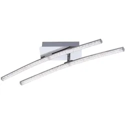 Deckenlampe LED Kristallleuchte Wohnzimmerlampe Deckenlampe, Arm beweglich, Chrom, 2x 5W 2x 500lm warmweiß, LxH 58 x 11,5 cm