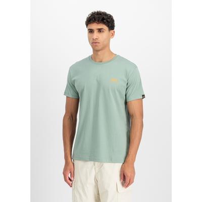 T-Shirt ALPHA INDUSTRIES "Basic SL T-Shirt", Herren, Gr. M, grün (frost grün), Obermaterial: 100% Baumwolle, Shirts T-Shirt