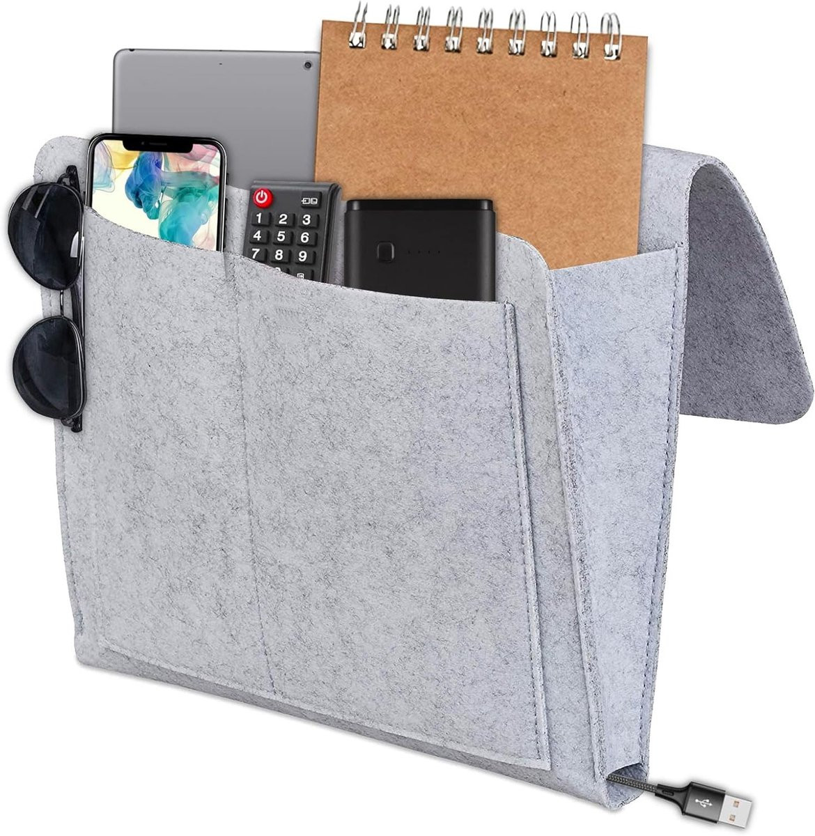Organiser voor Bed en Sofa met 5 Compartimenten voor Afstandsbedieningen en Opberging