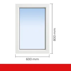 Kunststofffenster 60x80 cm weiß – DRUTEX Iglo 5 Classic, 1-flügelig, 2-fach verglast