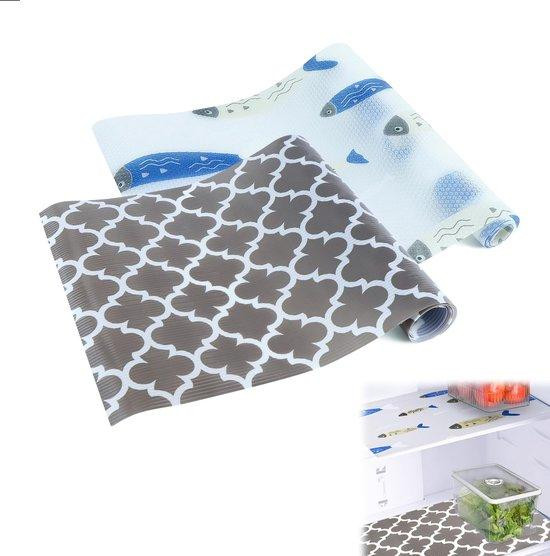 Unyqoos antibacteriële en afwasbare EVA-beschermmat, antislip, op maat te snijden voor koelkast, kast en lades, 130 x 30 cm