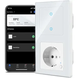 CURRYSMARTER WLAN Smart Steckdose 13A & 2Fach 1Weg WLAN Smart Lichtschalter 10A