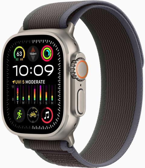 Apple Watch Ultra 2 49mm Cellular Titangehäuse silber Trail Loop schwarz
