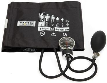 Aneroid Sphygmomanometer with Cuff McKesson LUMEON 2-Tube Pocket Style Hand Held Adult Size