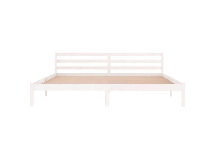 Cadre de lit en bois massif - WIENS - 200x200 cm - Blanc - Bois de pin massif - Style Scandinave Moderne - Cadre robuste