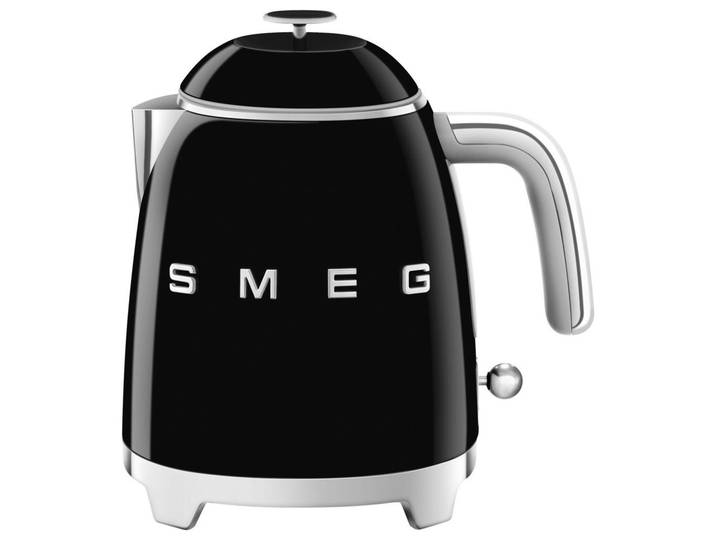 Smeg Wasserkocher, Schwarz, Metall, 0.8 l, 20x20x15 cm, automatische Abschaltung, 360°-Sockel, Anti-Rutsch-Füsse, abgedecktes Heizelement, Kochgeschirr, Küchengeräte, Wasserkocher
