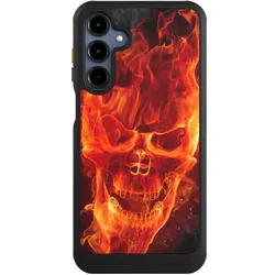 Nivocase Hülle für Samsung Galaxy A16 5G Handyhülle NIVOcore Case Schwarz Feuer Schädel Totenkopf (Samsung Galaxy A16 5G), Smartphone Hülle, Schwarz