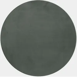 KURZFLORTEPPICH Waschbar NECKAR, einfarbig, aus Polyester, Grün, Ø 160 cm