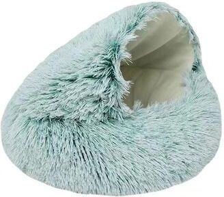 Uplifted Finds Plush Round Cat Bed With Cover green