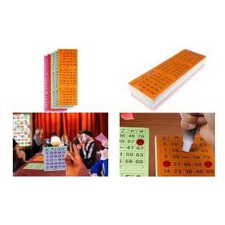 Kangaro Bingokarten-Set, 5x 100 Stück, farbig sortiert 100 Blatt pro Farbe, sortiert in 5 Farben, 3 Spielfe (K-701130)