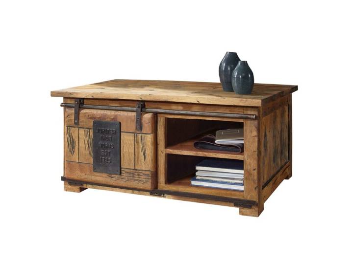 Liadomo Garbi Couchtisch im Industrial Style aus massivem Mangoh
