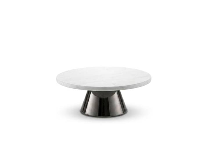 ECHTWERK stilvolle Tortenplatte aus Marmor, mit Standfuß, zum Servieren von Speisen, Obst, Käse und Desserts, für Party oder Hochzeit, Black-Edition, Ø 30 cm