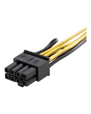 StarTech.com PCI Express 6 Pin auf 8 Adapterkabel Stromkabel PCI-Express-Stromversorgung 6-polig W bis 8-polig M 15,5 cm Gelb (PCIEX68ADAP)