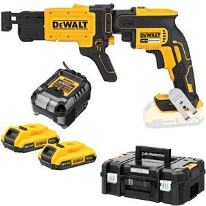 DeWalt Trockenbauschrauber DCF620D2K-QW, Akku, 18 V / 2,0Ah, mit 2 Akkus, Ladegerät, Magazinaufsatz & Koffer