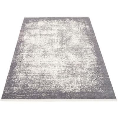 Teppich OCI DIE TEPPICHMARKE "TOP EMILIA", grau, B:200cm H:7mm L:290cm, Polypropylen (PP), Teppiche, Teppich, 3-D Hoch Tief Optik, mit Fransen, Wohnzimmer