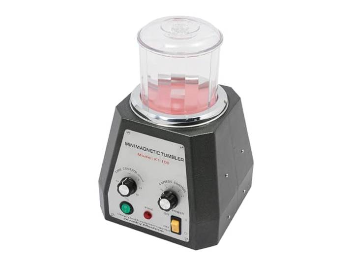 Magnetischer Becher, 200 W, Mini-Schmuck-Poliermaschine mit Sicherungen und Polierstiften, magnetischer Schmuckpolierer und Veredelungsmaschine, verstellbar, 4 Geschwindigkeiten für Leichtmetall