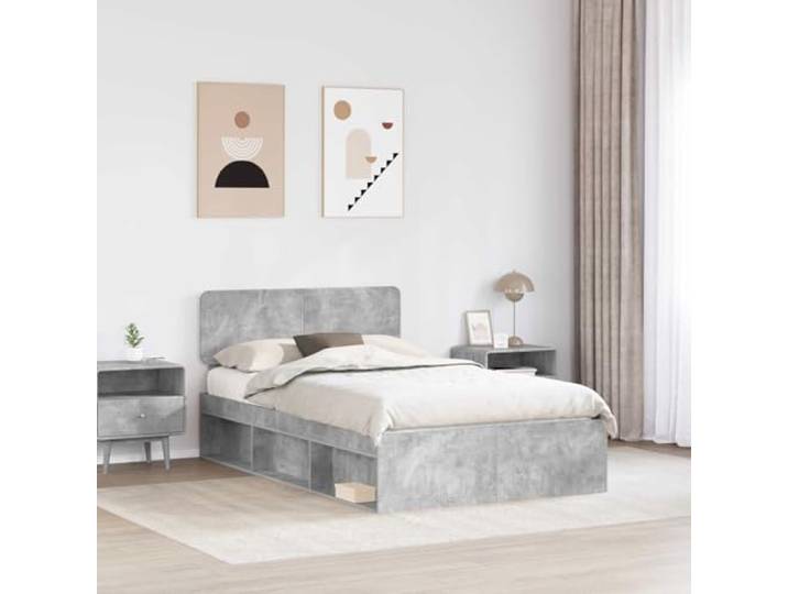 SKTQYQO Bettgestell Kiefer massiv 120 x 190 cm Beton Robustes Holz, feste Latten, trägt 200 kg, einfache Reinigung