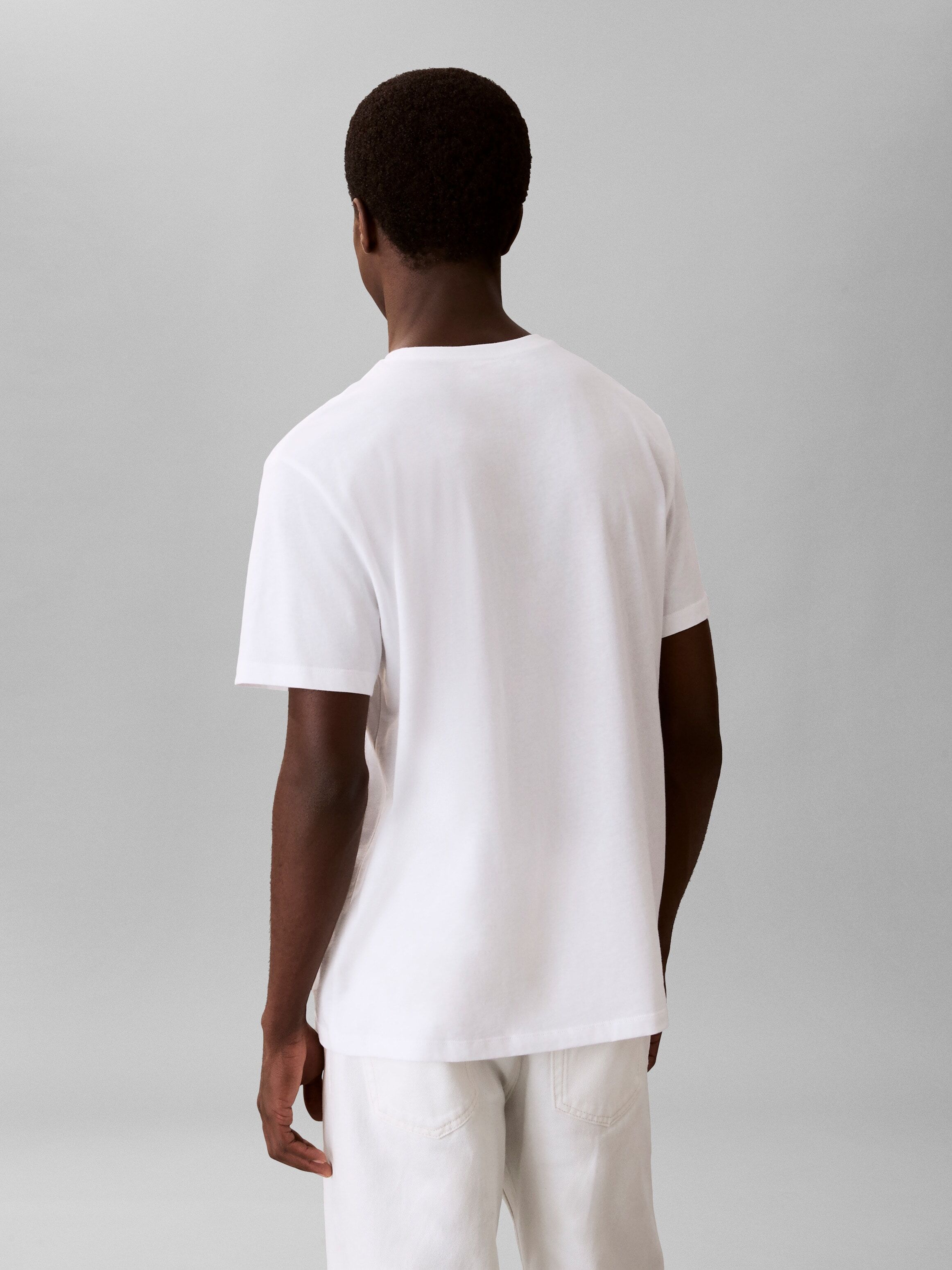 T-Shirt CALVIN KLEIN JEANS "30S EU WHOLESALE SPORTSWEAR GRAP", Herren, Gr. L, weiss (hellweiß), Web, Obermaterial: 100% Baumwolle, unifarben, klassisch normal, Rundhals, eingesetzt abgesteppte Kante, Shirts T-Shirt, Regular fit mit Rundhalsausschnitt hell