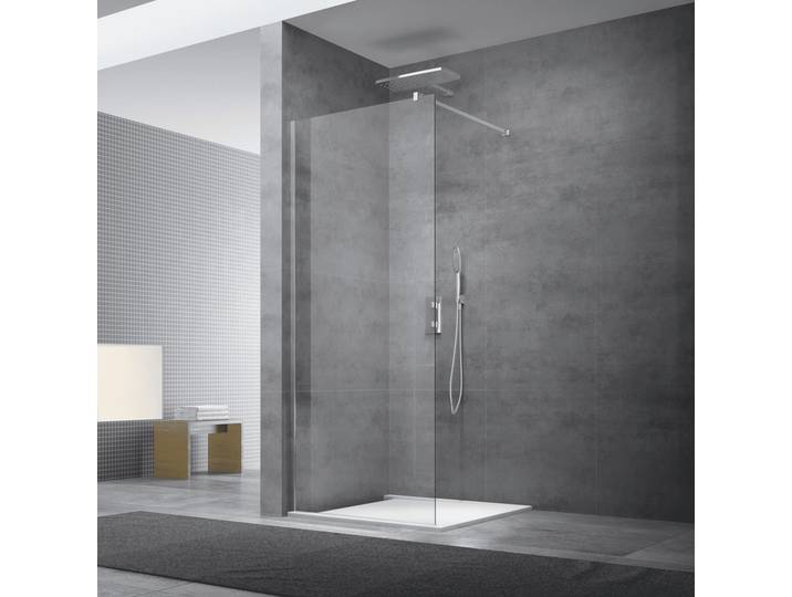 Paroi de douche à l'italienne 107x200 cm Walk-in, verre transparent (WI110)