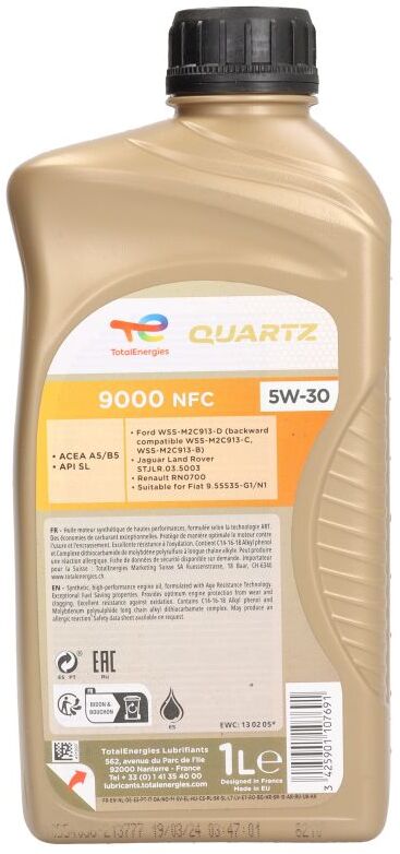 Moottoriöljy Totalenergies 2213777 Quartz 9000 Nfc 5w30 1l