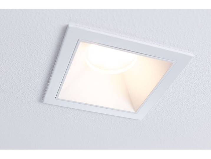 Spot encastrable rectangulaire Cole Coin 9 x 6 x 9cm Blanc/Blanc Aluminium verni Polyacrylique Module LED