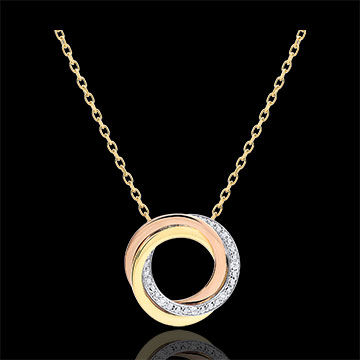 Edenly Collier Saturn - Tricolor - Diamanten - 9 Karat