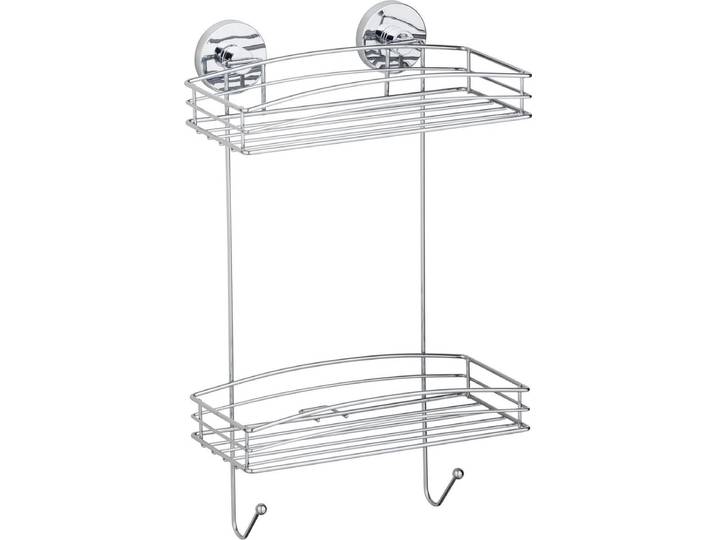 WENKO Vacuum-Loc Wandrek 2-laags chroom 26x43cm - Doucherek - Douchemand - Bevestigen zonder boren