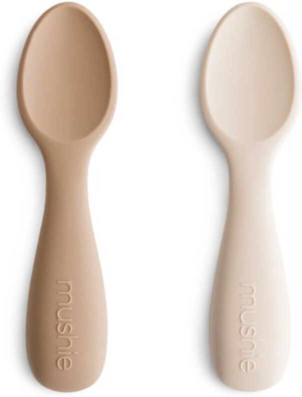 Mushie Toddler Starter Spoons cuillère Natural/ Shifting Sand 12m+ 2 pcs