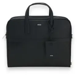 BOSS für Herren. 50483563 Schwarze Leder-Aktentasche Zair (OSFA), Lässig, Klassisch