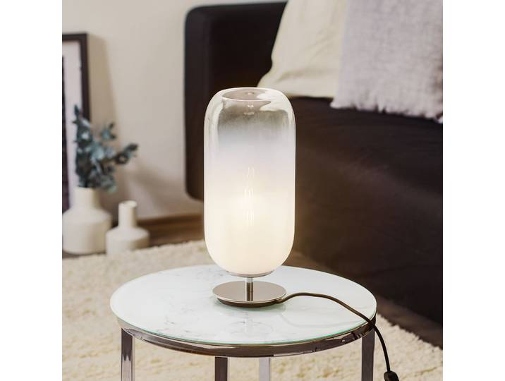 Gople Mini Tischleuchte White - Artemide - Wohnzimmer - Design - Glas - Mit Schirm